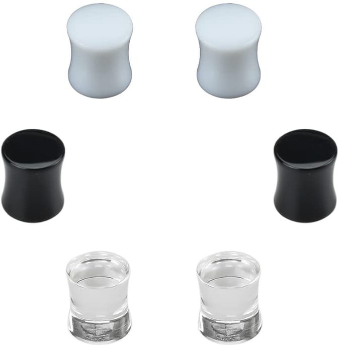 3 paar oordopjes van gemengd acryl, oorpiercing sieraden