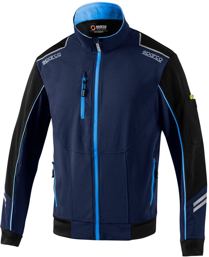 Sparco Light-Shell Jas Tech Austin Softshell Jas - Zwart — Blauw — XS