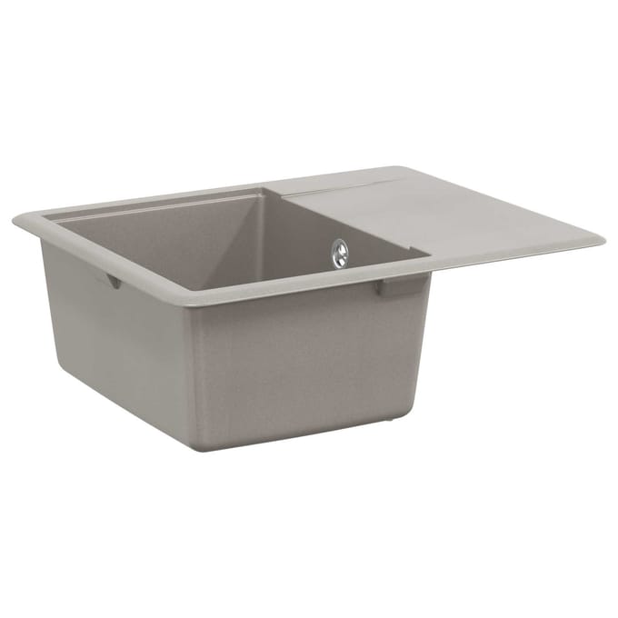 vidaXL - Wasbak - 80% - Kwarts - en - 20% - Hars - 560 - x - 460 - mm - Grijs