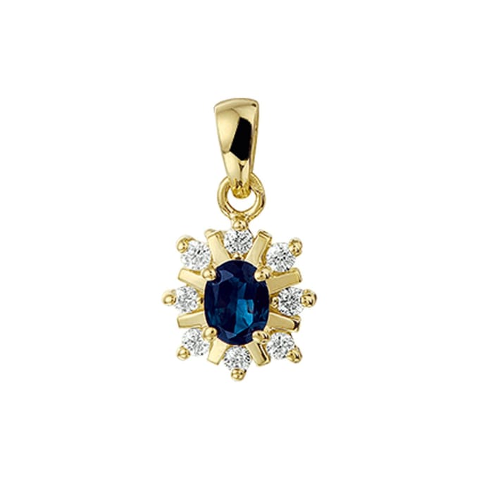 Hanger Saffier 0.45ct En Diamant 0.152 Ct Halo