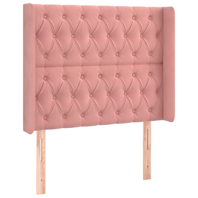 vidaXL - Hoofdbord - LED - 103x16x118/128 - cm - fluweel - roze