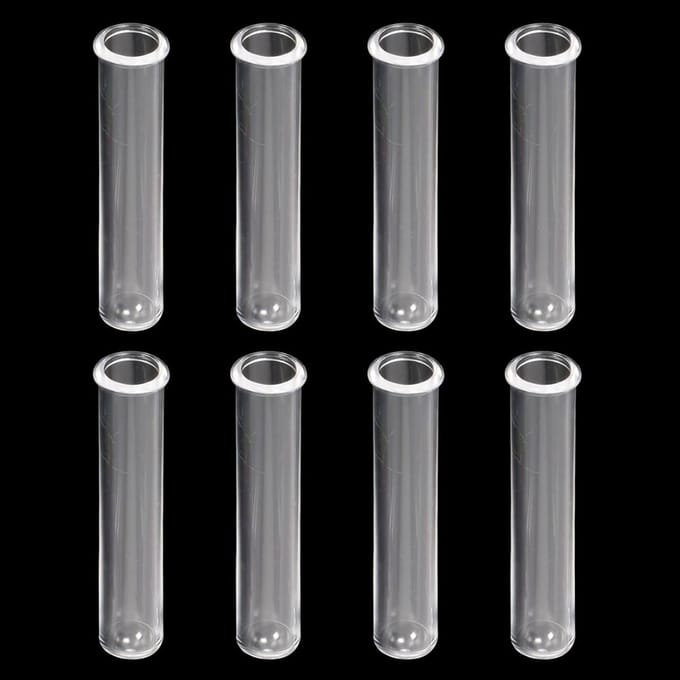 Set van 8 Herbruikbare en Duurzame Acryl Testbuizen voor Bloemarrangementen en Laboratoriumgebruik