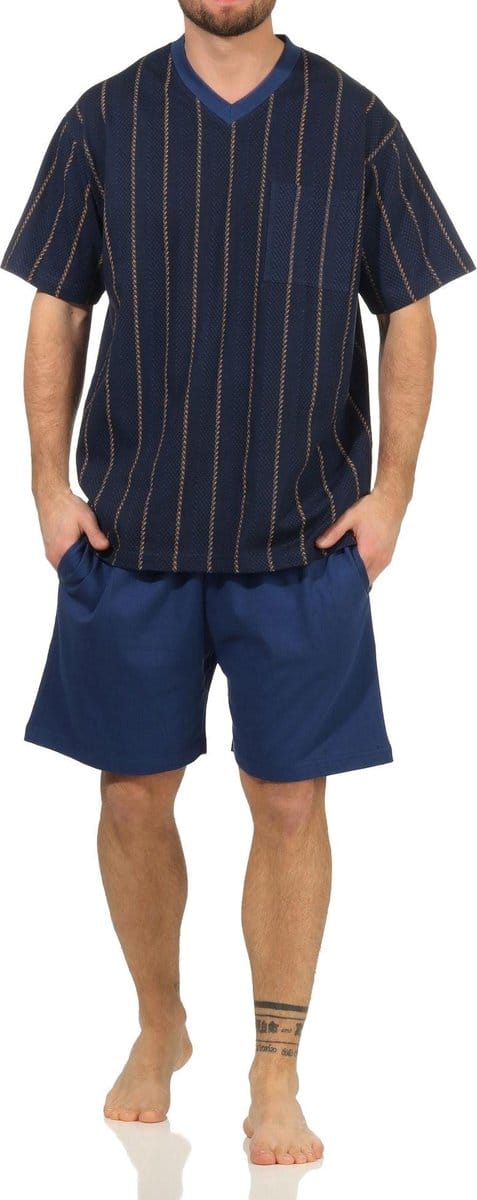Elegante Shorty pyjama voor heren met korte mouwen - Stripe Optics - 112 105 90 518