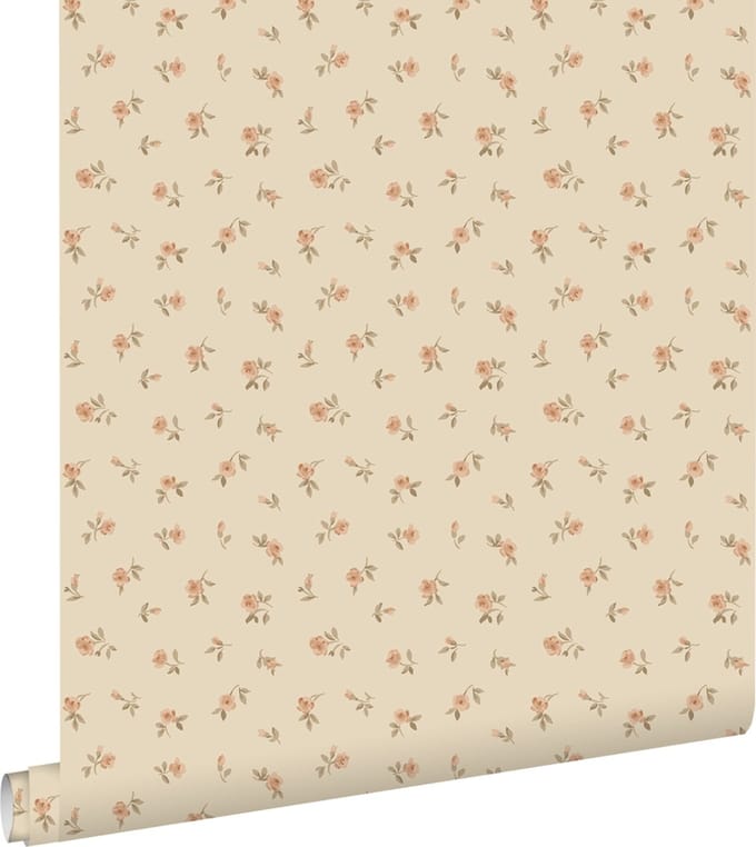 ESTAhome behang vintage bloemetjes beige - 53 cm x 10.05 m - 139834
