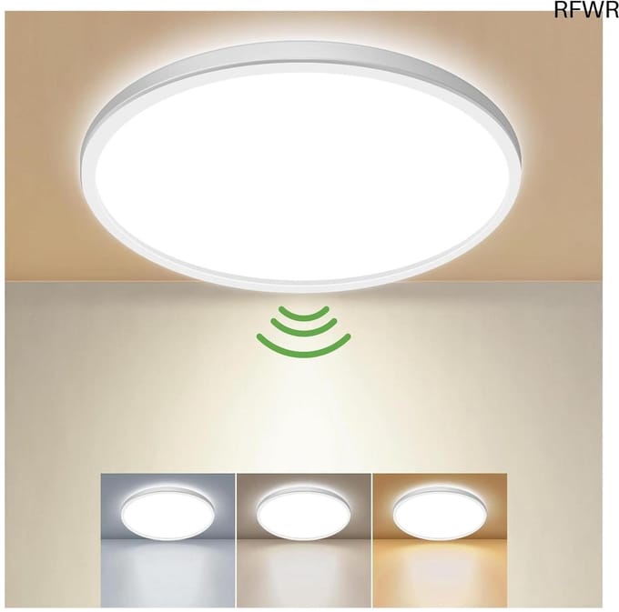 RFWR® LED-Plafondlamp met Bewegingssensor - 15W, Rond, Plat, Voor Binnen - Verstelbare Kleurtemperatuur