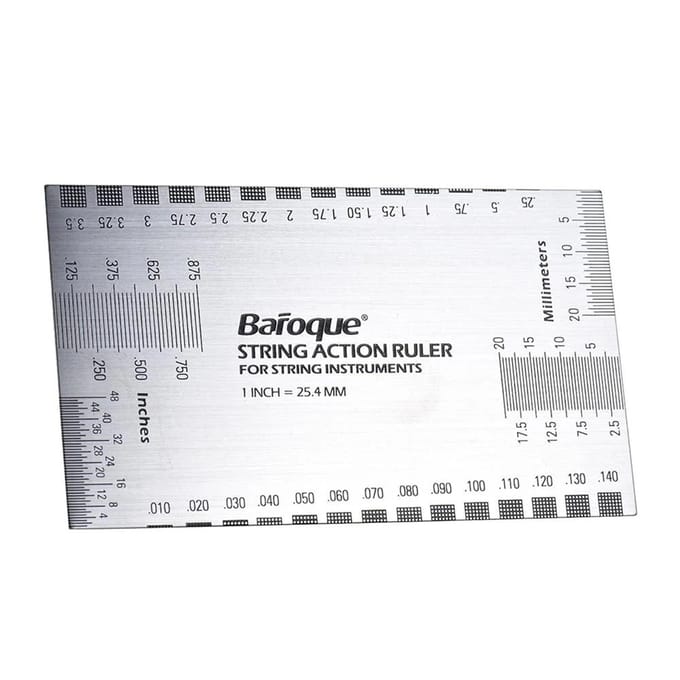 Barok String Action Ruler Gauge Tool in/mm voor Gitaar Bas Mandoline Banjo white