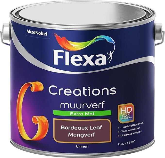 Flexa - Creations Muurverf Extra Mat - Bordeaux Leaf - Mengverf - 2,5 L