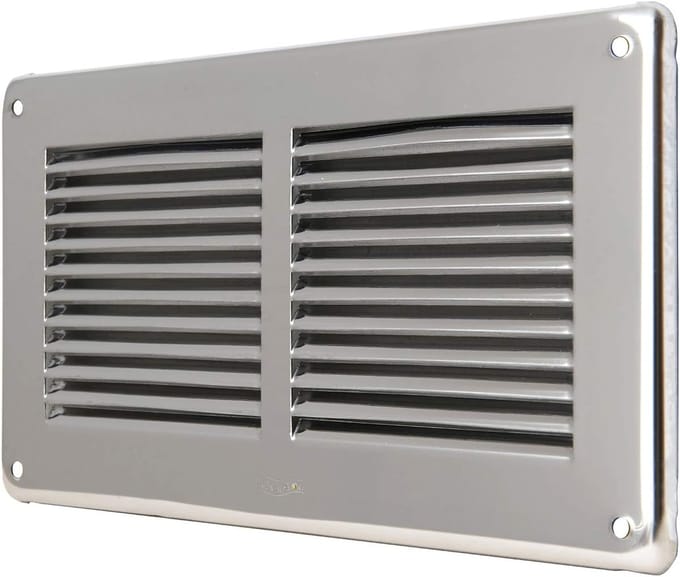 RVS Ventilatierooster Rechthoekig Overlappend 240x140 mm Zelfbouw Ventilatie