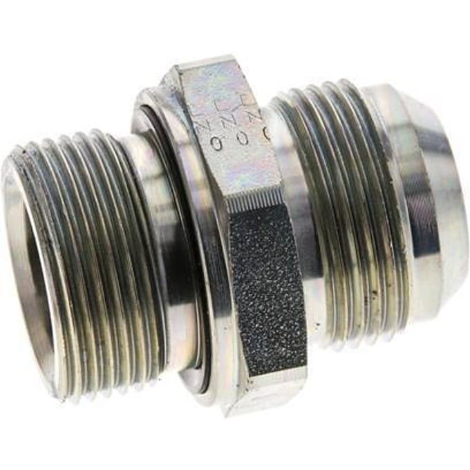 JIC  Dubbele Nippel M33 X 2 X UN 1-5/16''-12 Staal NBR 170bar