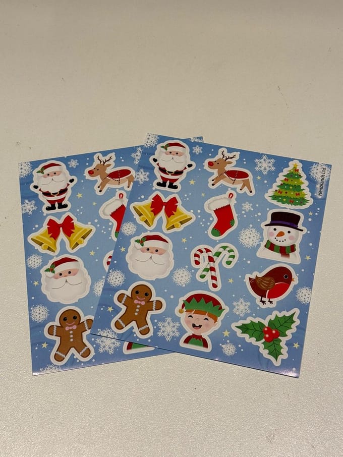 Kerst Stickers - Kerstdecoratie - Kerstcadeau - 2 Stuks - Blauw