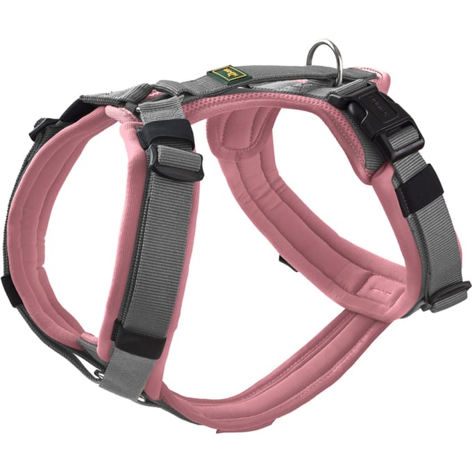 HUNTER Harnas Maldon Oud roze/grijs maat M/L: 60 - 91 cm borstomtrek, B 25 mm hond