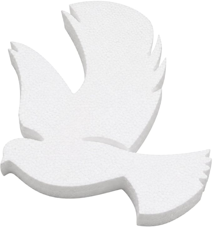 Piepschuim vormen - duif - 1x - H20 x B16 cm - styropor hobby / DIY vorm - basis knutselfiguren
