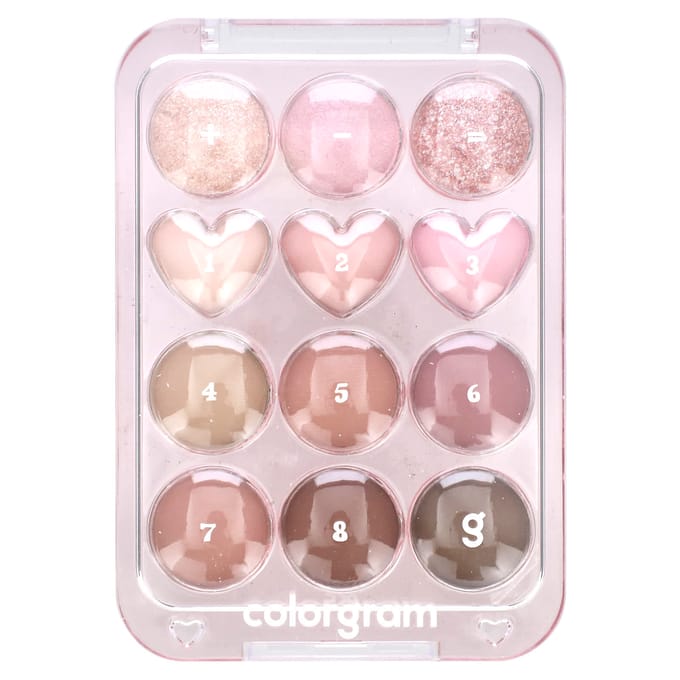 Colorgram, Pinpoint Oogschaduw Palet, 02 Roze + Mauve = Liefde, 9,9g (0,34 oz) white