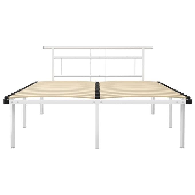 vidaXL - Bedframe - metaal - wit - 140x200 - cm
