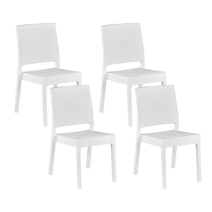 FOSSANO - Tuinstoel set van 4 - Wit - Synthetisch materiaal