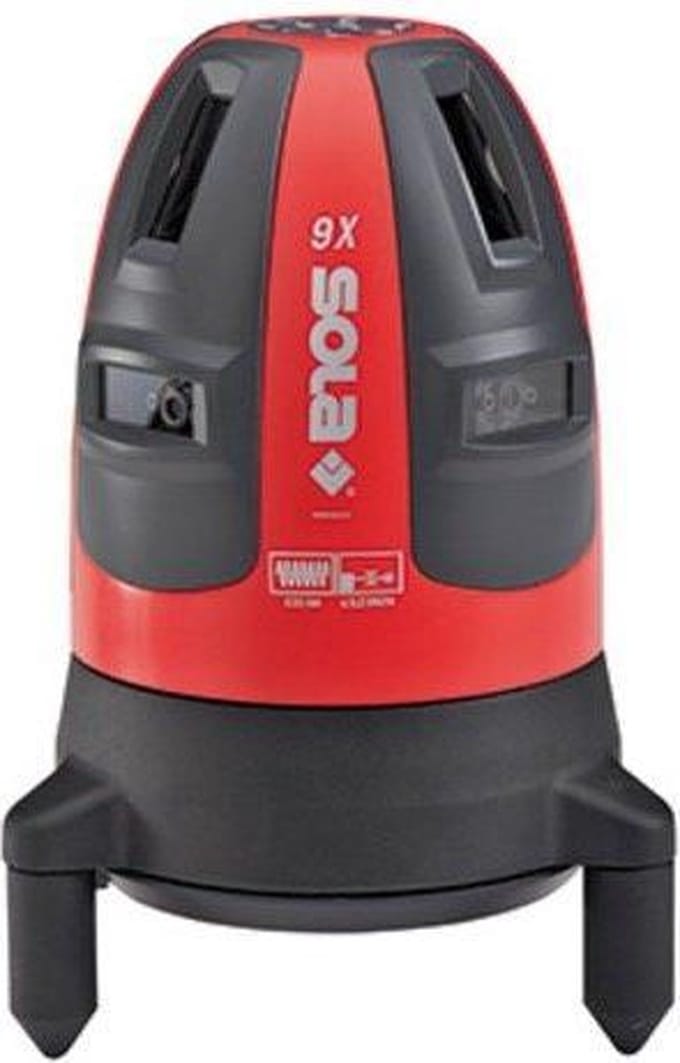 SOLA Lijnlaser Multicross 9X met laserbril en doelplaat