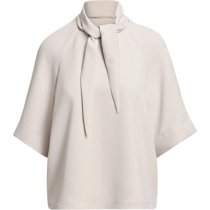 Essentiel Antwerp Neck Tie Top Tops Beige Kassie