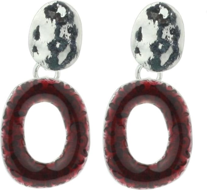 Behave - Oorbellen ovale hanger textuur - Retro fashion statement
