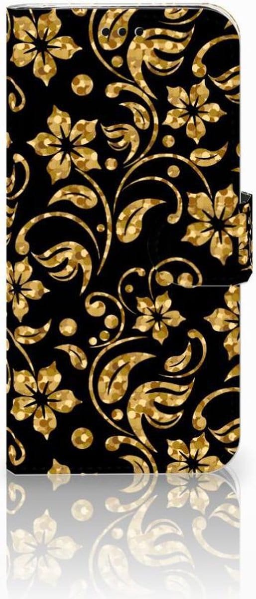 Samsung Galaxy J5 2017 Hoesje Gouden Bloemen