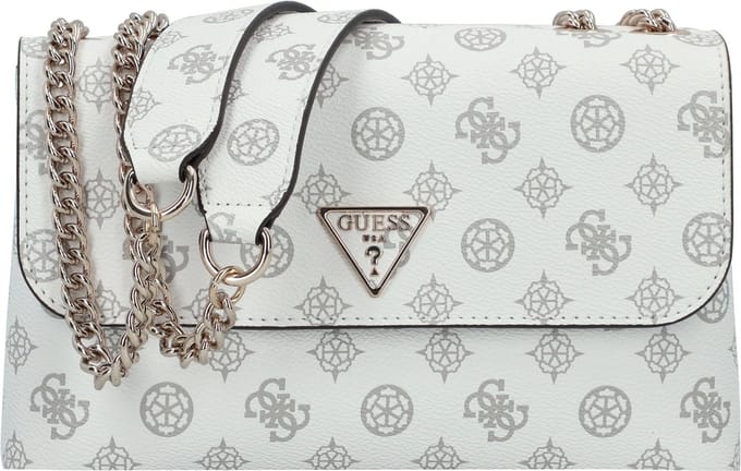GUESS Schoudertas Eco Erica Convertible Crossbody Flap White Logo Wit