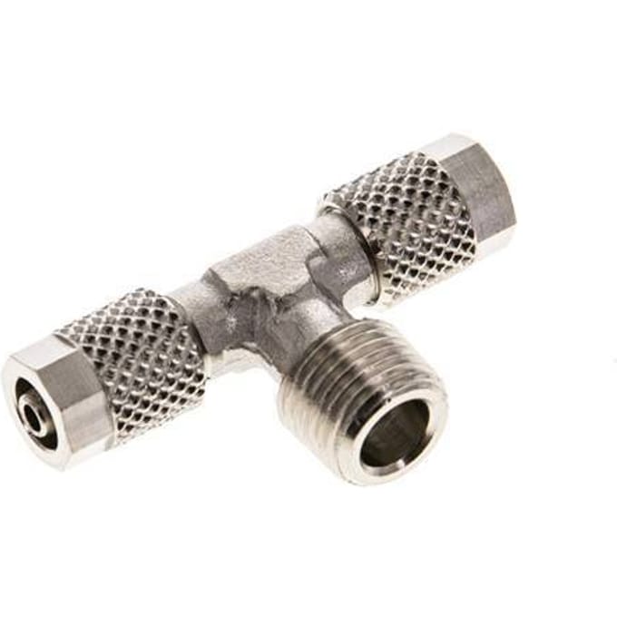 5x3 & R1/8'' Vernikkeld Messing T-Opsteekkoppeling Buitendraad [2 Stuks]