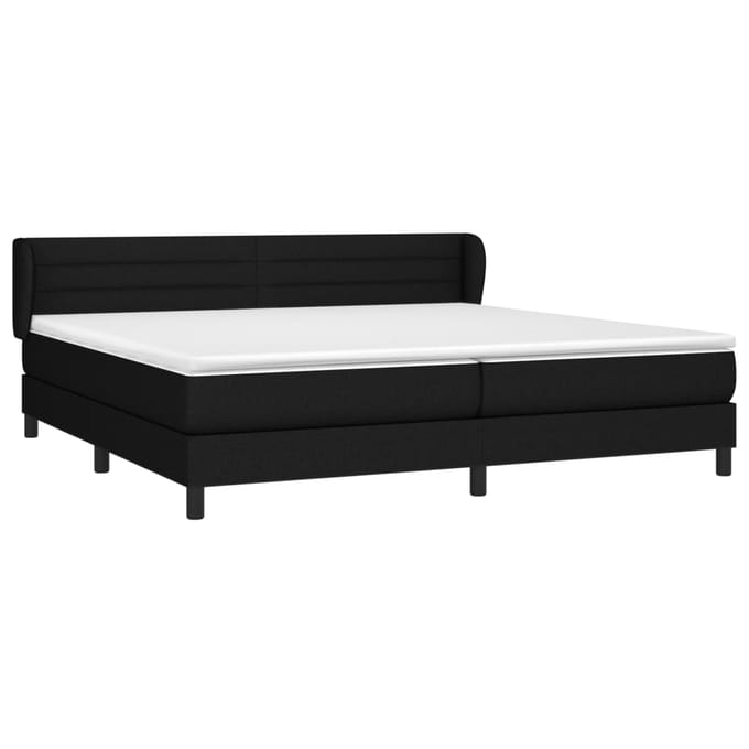 vidaXL - Boxspring - met - matras - stof - zwart - 200x200 - cm