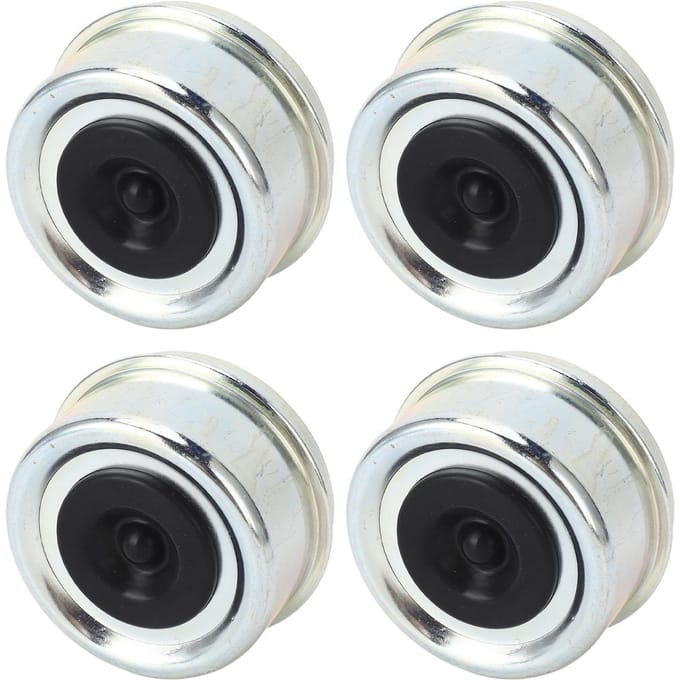 4 PIÈCES Cache-poussière de roulement de remorque 62mmx36mm Cache de graisse d'essieu de remorque avec bouchon en caoutchouc pour roulement de 7000 à 8000 lb black