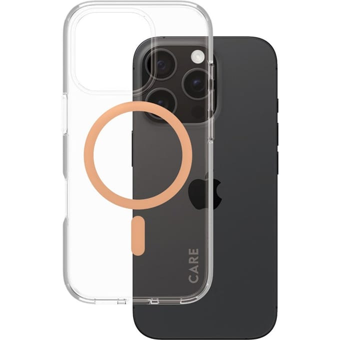 CARE by PanzerGlass Flagship Case - Transparant Urban Combat w. Peachy MagSafe iPhone 16 Pro