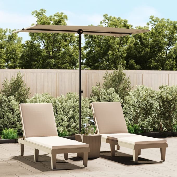 vidaXL - Parasol - met - aluminium - paal - 180x110 - cm - taupe
