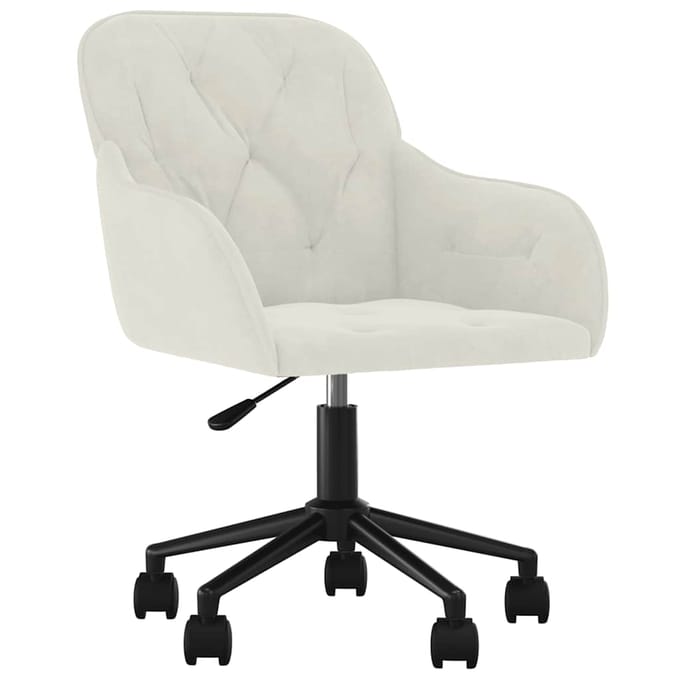 vidaXL - Eetkamerstoelen - draaibaar - 2 - st - fluweel - crèmekleurig