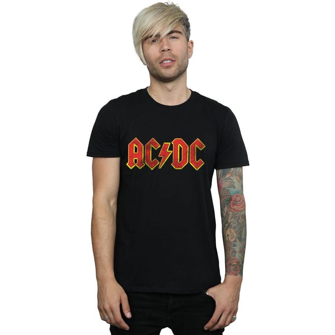AC/DC Menselijk verweerd logo T-shirt (Zwart)