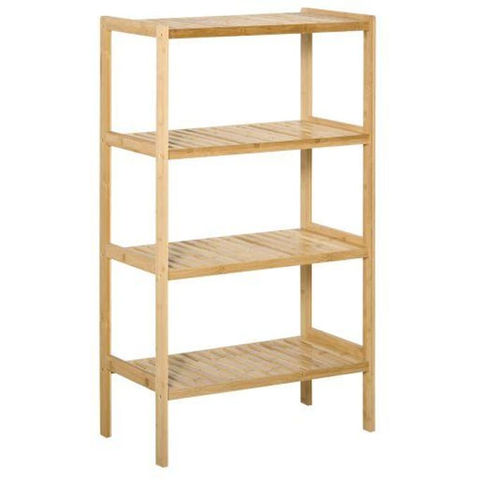 Étagère - MUVOE - 4 Niveaux - Bambou Naturel - 62x33x112cm - Charge 10kg par Étagère
