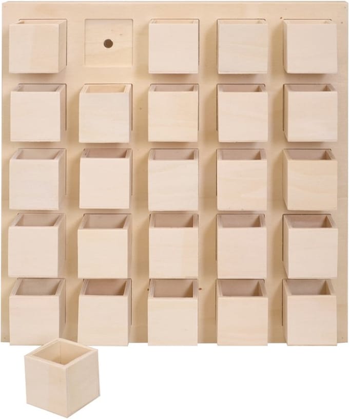 Artemio Adventskalender vierkant 36x36x7,5 cm