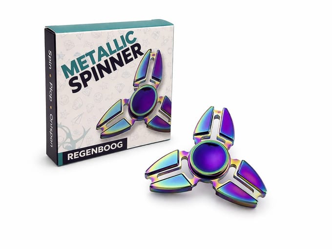 Metalen Fidget Spinner - Fidget toys - Sensorisch speelgoed - Schoencadeautje - Triple blade - Holografisch