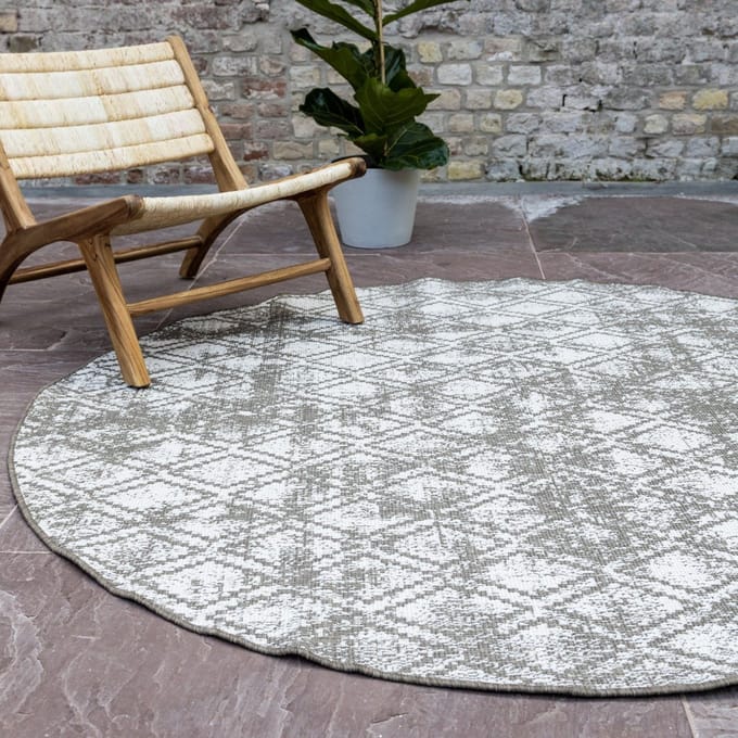 Buiten vloerkleed Frost - Bruin/grijs - Rond 200 Ø - (L)