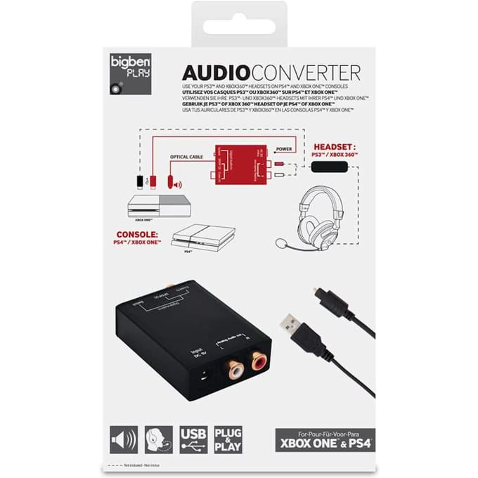 Bigben RCA Gaming Headsets Audio Converter Voor PS4 + Xbox One