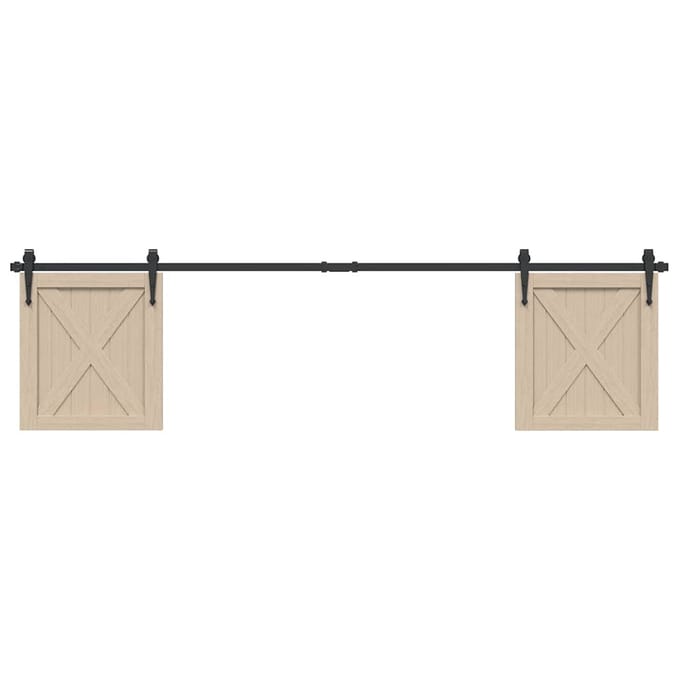 vidaXL - Ophangset - voor - schuifdeur - 200 - cm - koolstofstaal