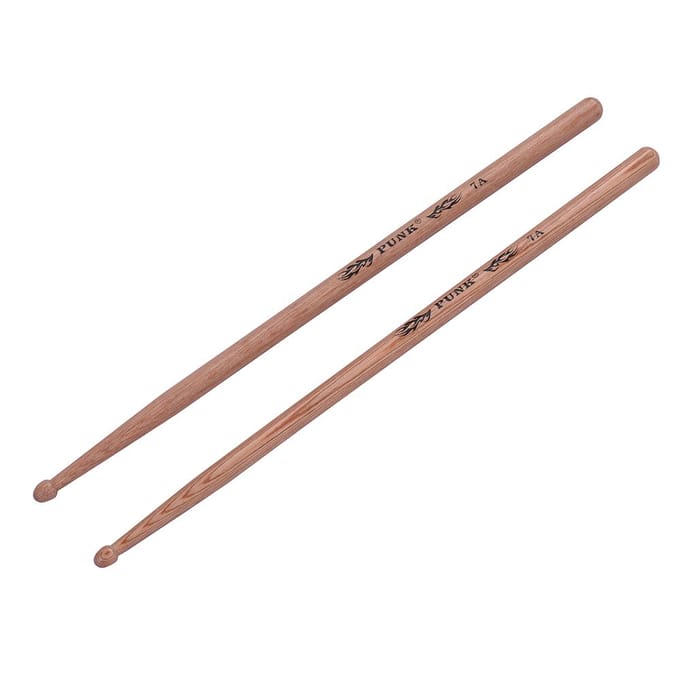 Une paire de baguettes en bois 7A, ensemble de batterie en bois d'hickory 5A brown