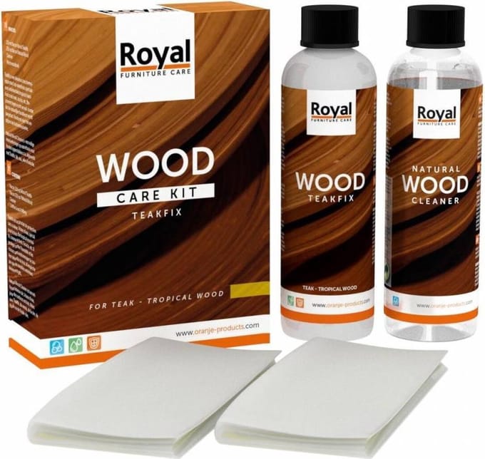 Wood-Care Kit Teakfix + Cleaner-2x 250 ml-Transparant-Vloeistof