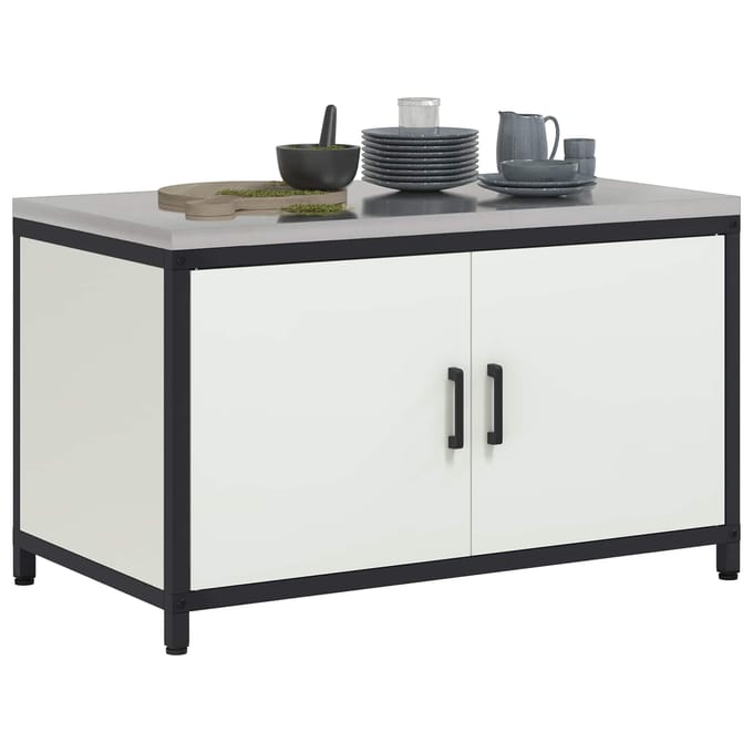 vidaXL - Keukenopslag - Kast - HATTEM - Wit - 90 - x - 50 - x - 53 - cm - Staal