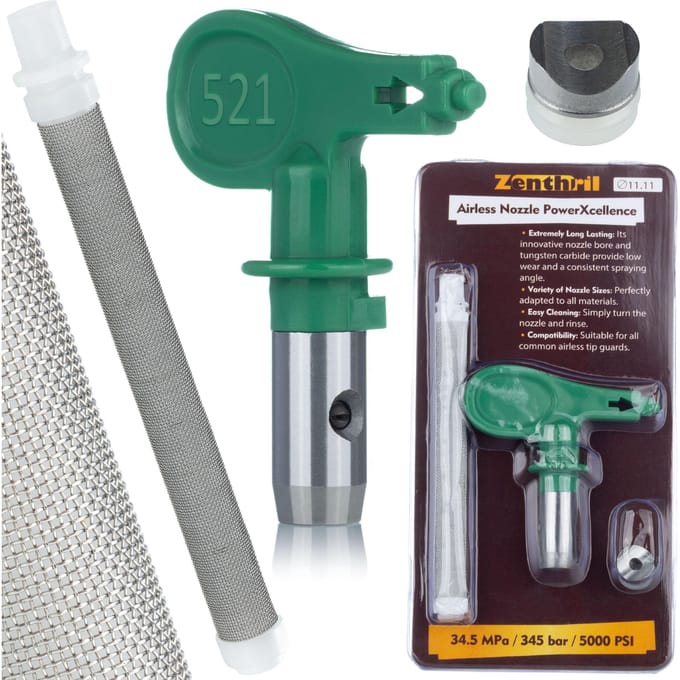 Zenthril Spuitmond Set Model 521 PowerXcellence - Hogedruk Spuitmond - 25 cm Sproeibreedte, 60 mesh