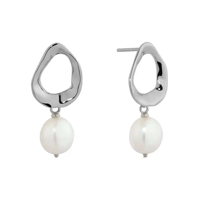 Oorbellen met parel/3cm/925 sterling zilver