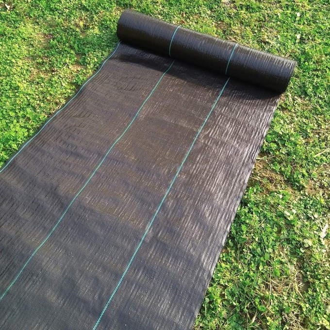 Weringweefsel Bodembedekking - Onkruiddoek Tuin - Onkruid Voorkomen - Lichtgewicht Polypropyleen - 3.2 x 49 Ft - Zwart