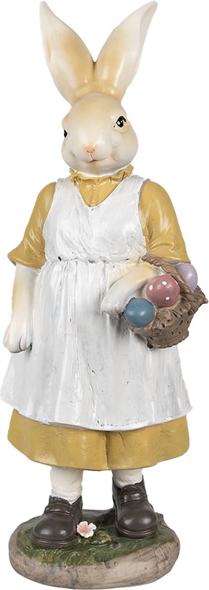 Clayre & Eef Beeld Konijn 38 cm Beige Geel Polyresin