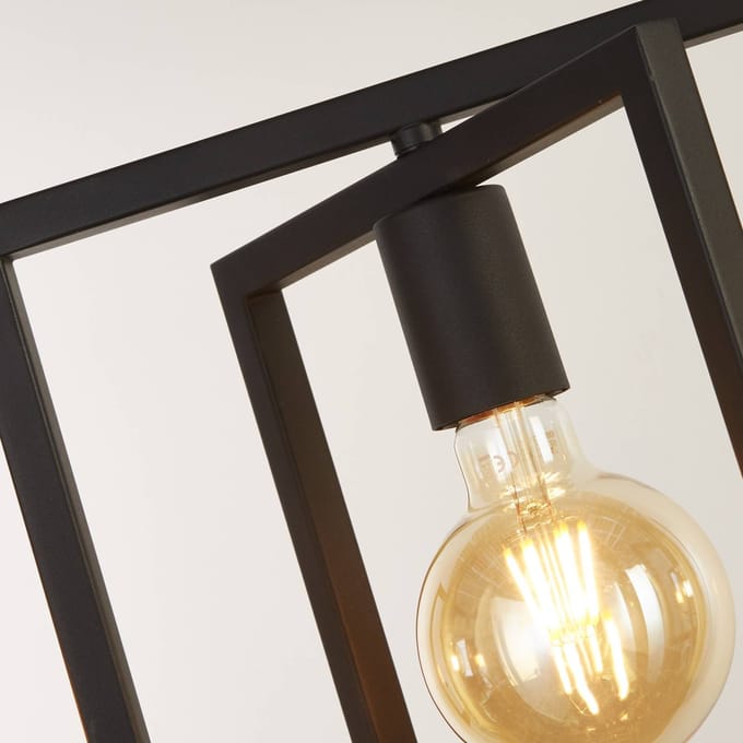 Searchlight PLAZA Hanglamp 4 Lichts Zwart Verstelbaar