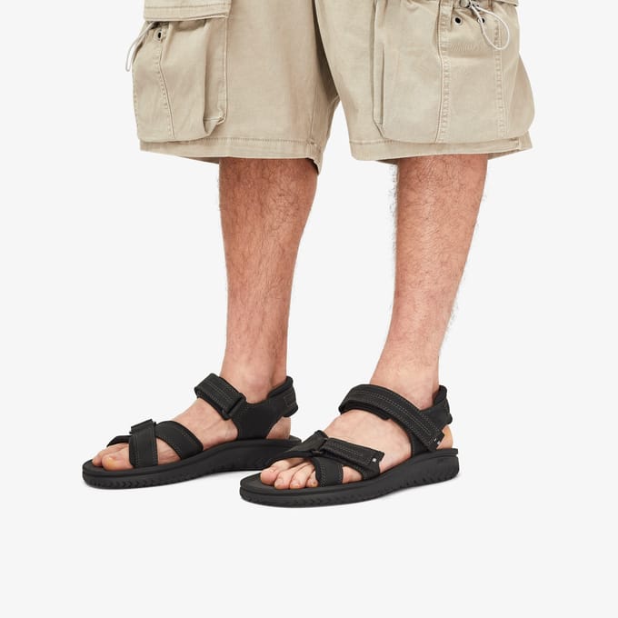 Wesley Shore Zwarte Leren Sandalen