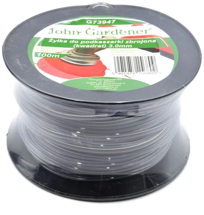 John Gardener Nylon trimmerdraad - vierkant profiel - 3,0 mm - 100 m rol