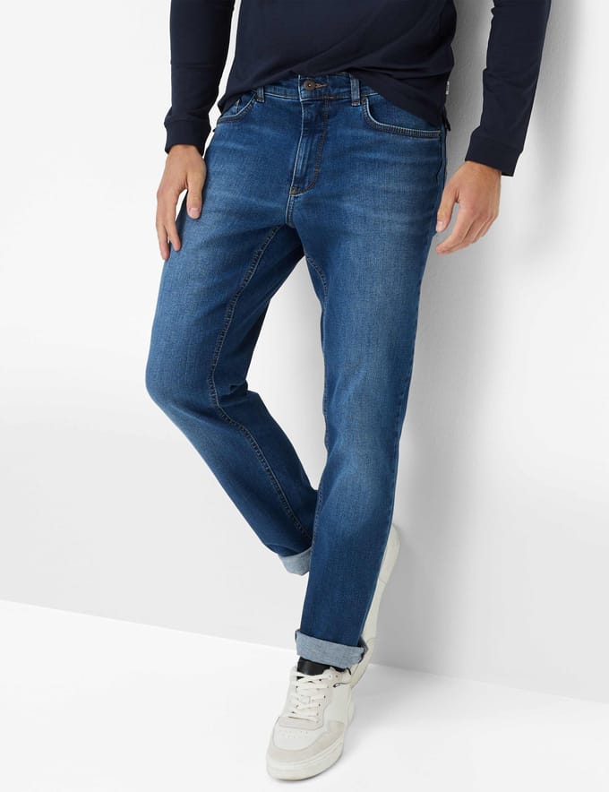 Brax Heren Jeans  Style COOPER, denim lichtblauw, maat 30/32