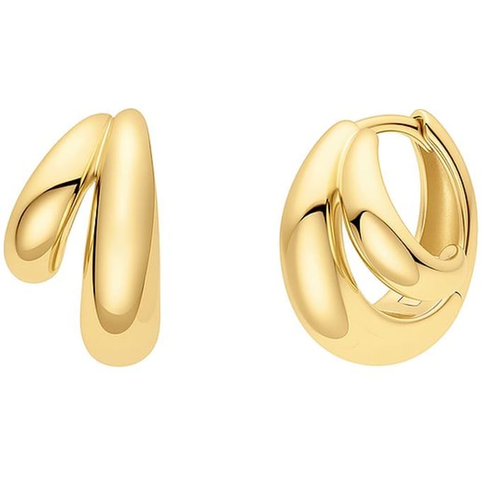 Gold Dome Huggie Hoop Earrings E