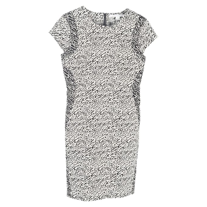Diane von Furstenberg Snake Wave Sheath Mini Dress in White Cotton